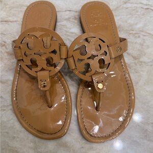 Tory Burch Tan Patent Leather Sandals